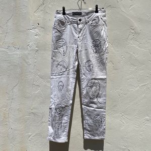 Lee Curvy Boyfriend fit cozy worn in white jeans